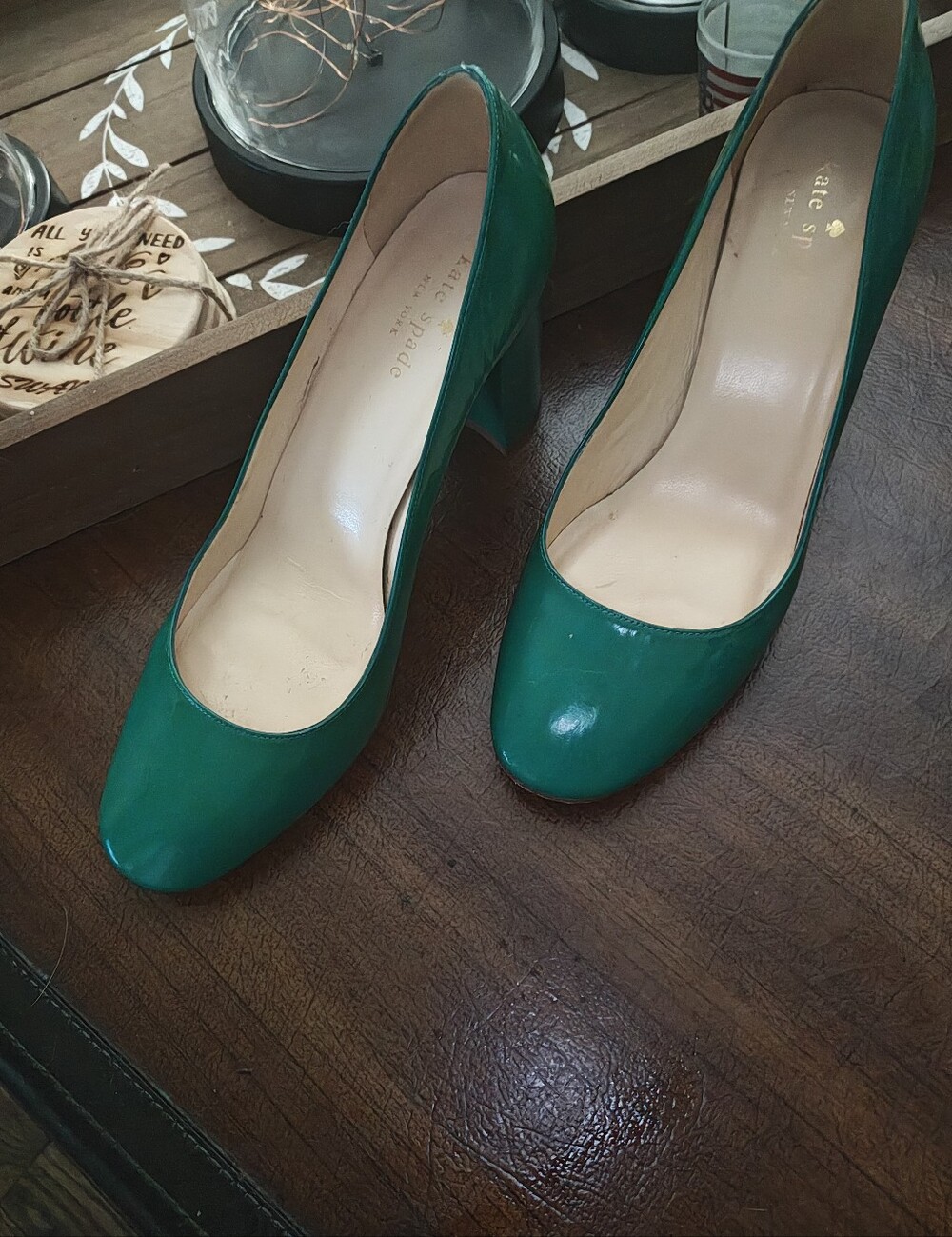 kate spade Emerald Green Patent Leather Heels